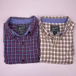 Lot of 2 - Woolrich L/S Shirt Mens Large Plaid GUC